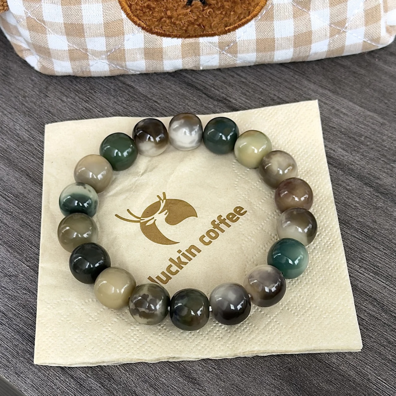Decorative Bodhi beads bracelet greenblack