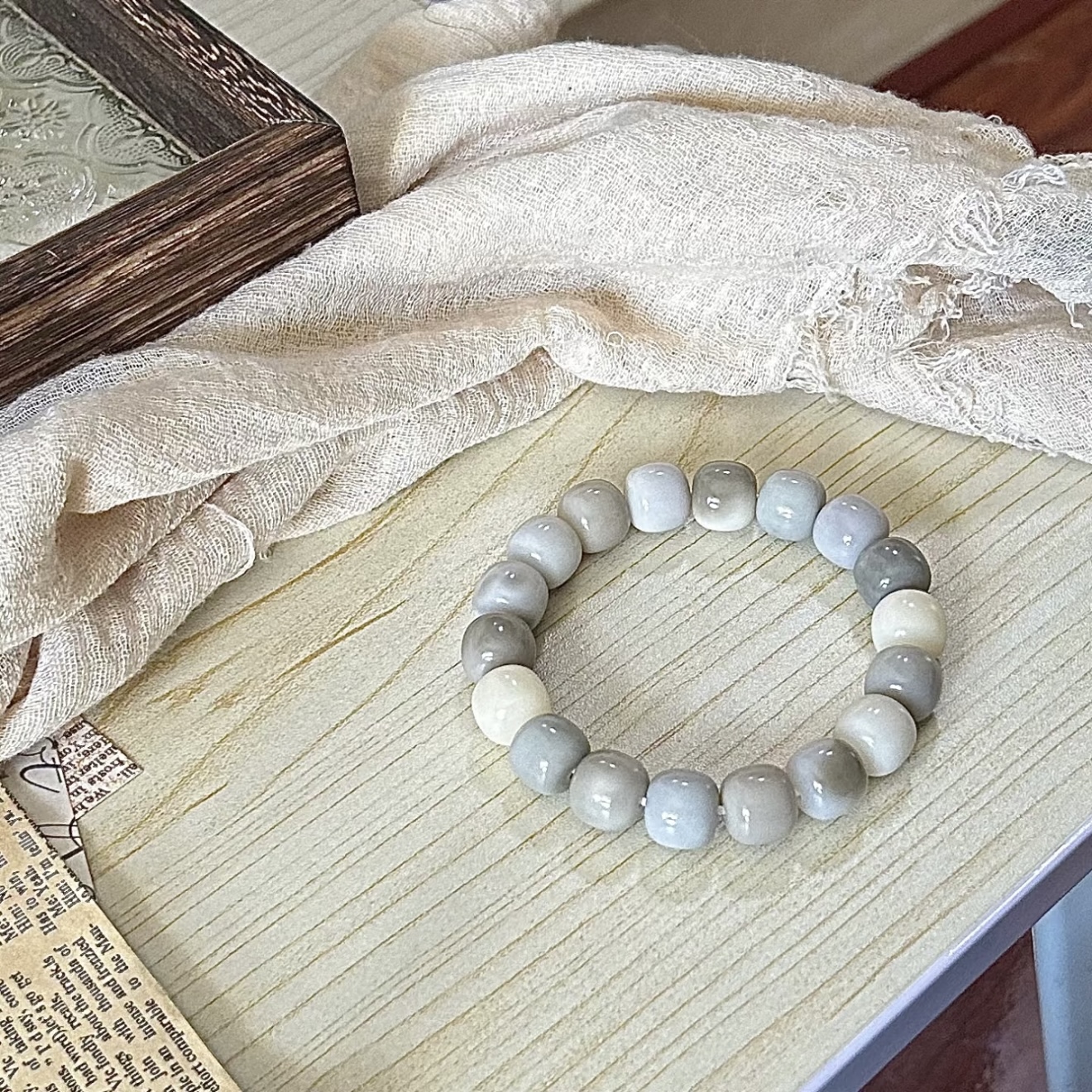 Decorative Bodhi beads bracelet blue